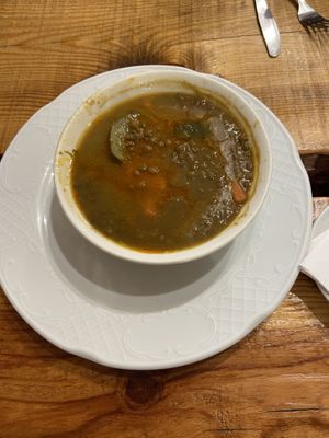 Sopa de lentejas  at Papas Elvira in Granada