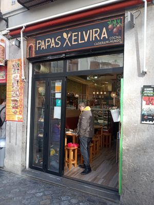 Fachada #Veganuary at Papas Elvira in Granada