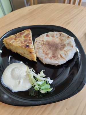 Vegan Spanish Omelette & Empanada Pumpkin at Papas Elvira in Granada