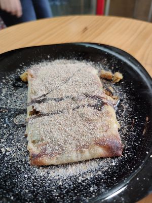 Savory soya pie with almonds at Papas Elvira in Granada