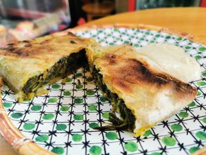 Spinach empanada at Papas Elvira in Granada
