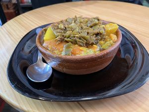 Tayin (Moroccan vegetable stew)  at Papas Elvira in Granada