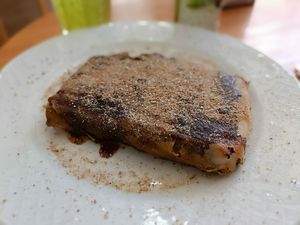 Pastela de soja y almendras at Papas Elvira in Granada