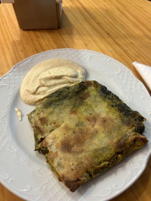 spinach empanada  at Papas Elvira in Granada