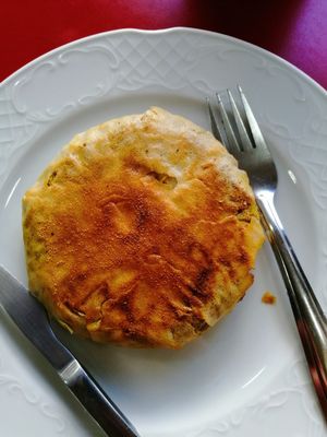 With pumpkin at Papas Elvira in Granada