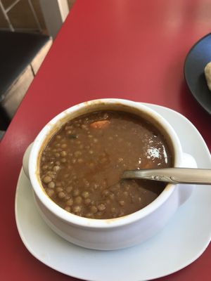 lentil soup- tasty but very filling  at Papas Elvira in Granada