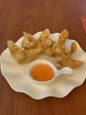 Vegan Rangoon ....Omghee! Soooo nummy!  at Veggie Thai Cafe in Largo