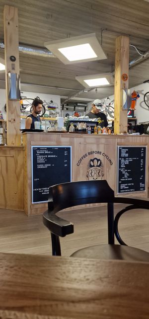 Hard working at Fixed Gear Coffee in Valkenburg