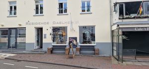 Outside at Fixed Gear Coffee in Valkenburg