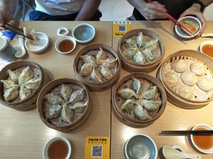A whole lot of dumplings. at Dancing Dumplings 舞蔬尚饺 - Wǔ Shū Shàng Jiǎo - temporarily closed in Shanghai