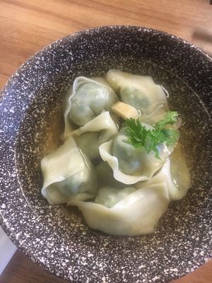 Dumplings in hot soup  at Dancing Dumplings 舞蔬尚饺 - Wǔ Shū Shàng Jiǎo - temporarily closed in Shanghai