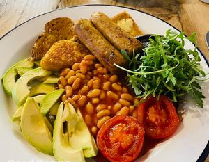 Vegan bbq breakfast  at Salt Shack Cafe in Hayling Island