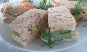 avocado sandwiches- cant go wrong. and they asked us if we wanted sunflower spread on which we did! at Salt Shack Cafe in Hayling Island