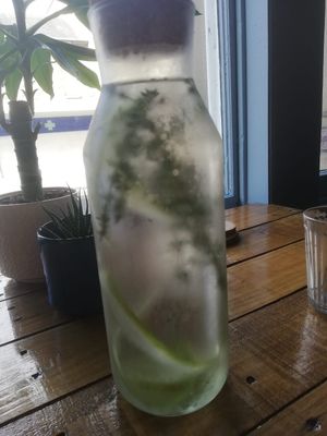 Thyme and lime water! at The Old Gun Shop Café & Pantry in Lancaster