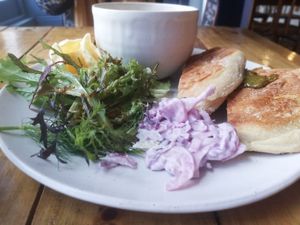 Mushroom melt and small soup at The Old Gun Shop Café & Pantry in Lancaster