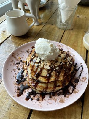 chocolate pancakes  at The Old Gun Shop Café & Pantry in Lancaster