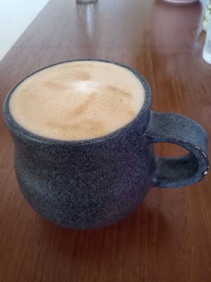 Oat capuccino at The Old Gun Shop Café & Pantry in Lancaster
