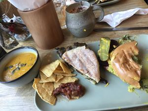 Homemade soup, mushroom melt and a New York bagel 👍🏻😉  at The Old Gun Shop Café & Pantry in Lancaster