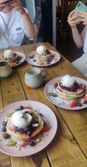 Berry Pancakes at The Old Gun Shop Café & Pantry in Lancaster