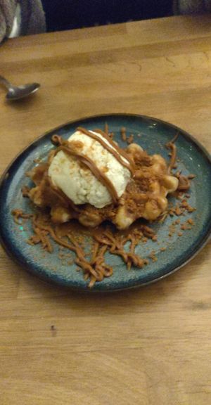 biscoff waffel at The Old Gun Shop Café & Pantry in Lancaster