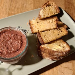 Faux Gras style Pate and sourdough toast at The Old Gun Shop Café & Pantry in Lancaster