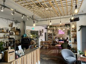 Counter and some of the seating   at The Old Gun Shop Café & Pantry in Lancaster