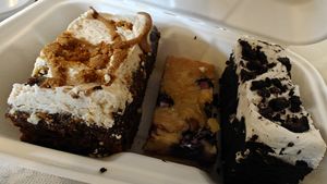 Biscoff, blueberry bakewell, cookies and cream  at The Old Gun Shop Café & Pantry in Lancaster