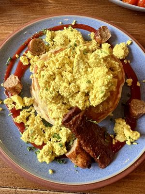 Eggy big boy pancakes   at The Old Gun Shop Café & Pantry in Lancaster