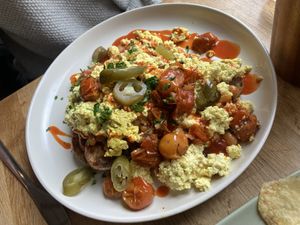 Mexican eggs  at The Old Gun Shop Café & Pantry in Lancaster
