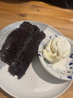 Cake requested warm with ice cream  at The Old Gun Shop Café & Pantry in Lancaster