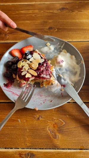 (half eaten) pancakes!! at The Old Gun Shop Café & Pantry in Lancaster
