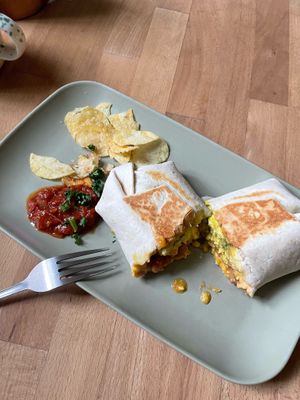 Breakfast burrito at The Old Gun Shop Café & Pantry in Lancaster