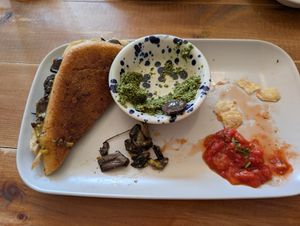 Mushroom melt (Partially eaten lol) at The Old Gun Shop Café & Pantry in Lancaster