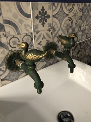 Fancy duck taps in the toilet 😂 at The Old Gun Shop Café & Pantry in Lancaster