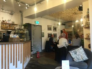 Downstairs of the cafe - lots more seats upstairs, very spacious! Also has toilet facilities. at The Old Gun Shop Café & Pantry in Lancaster