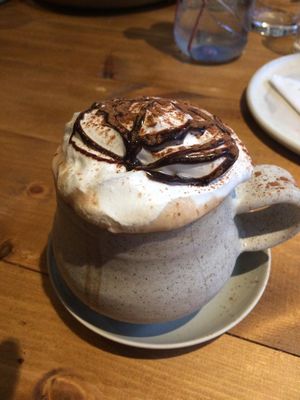 Hot choc at The Old Gun Shop Café & Pantry in Lancaster