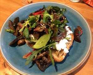 Mushroom toast  at The Old Gun Shop Café & Pantry in Lancaster