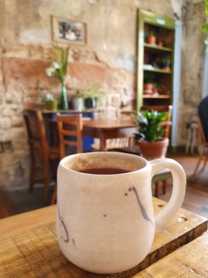 Blood orange tea 🧡 at The Old Gun Shop Café & Pantry in Lancaster