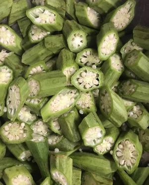 Freshly cut Okra- tasty N healthy  at Torviscas Spice Village in Tenerife