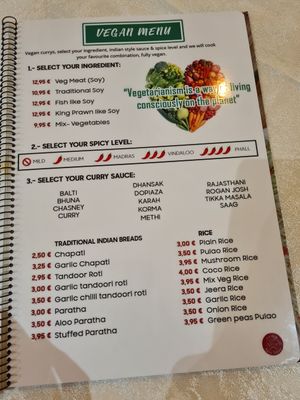Vegan menu page 2 at Torviscas Spice Village in Tenerife