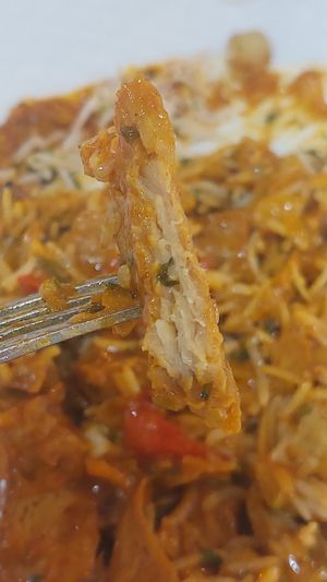 Veg meat consistency at Torviscas Spice Village in Tenerife