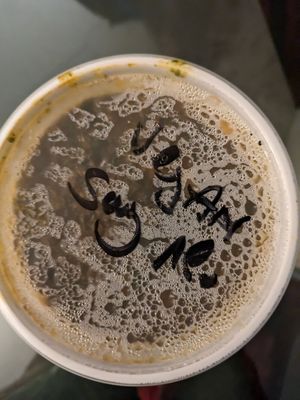 Clearly marked vegan portions at Torviscas Spice Village in Tenerife