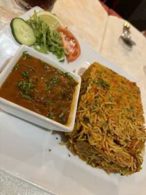 Vegan lamb biryani   at Torviscas Spice Village in Tenerife
