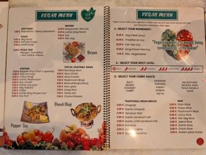 The menu in February 2025 at Torviscas Spice Village in Tenerife