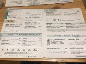 Lots of menu options, no meat anywhere. at Lúcuma in Guadalajara