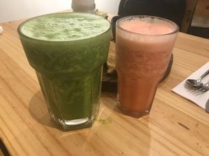 Huge fruit drinks at Lúcuma in Guadalajara