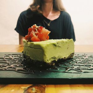 Lime cheesecake at Lúcuma in Guadalajara