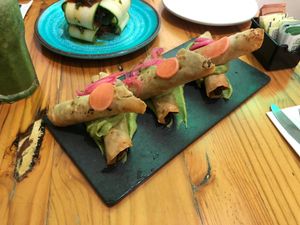 Flautas de hongos at Lúcuma in Guadalajara
