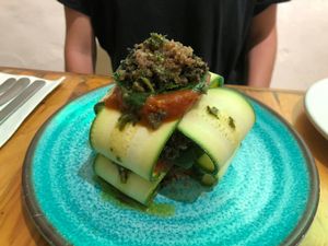 Raw lasagna at Lúcuma in Guadalajara