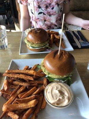 Burgers and sweet potato fries 😍 at Umpitunneli in Tornio